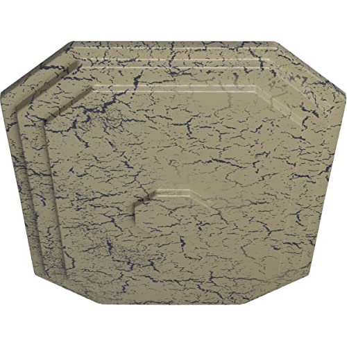 Image of 25 1 /4 inchW x 17 1 /4 inchH x 1 3 /4 inchP Felix Ceiling Medallion, Hand-Painted Castle Stone Crackle