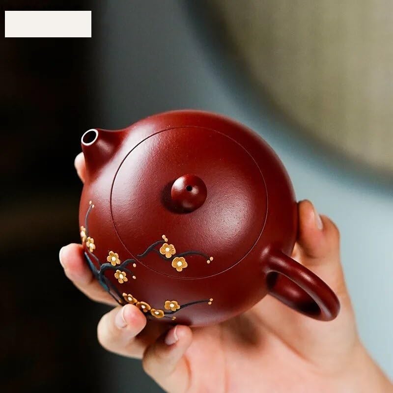 Teekessel Teekanne chinesische lila Ton-Teekanne, handgefertigte Kaffeekanne, Reise-Teekanne, Haushalts-Teezeremonie-Zubehör, Teekanne für Teesieb, 220 ml Teekanne für Herd