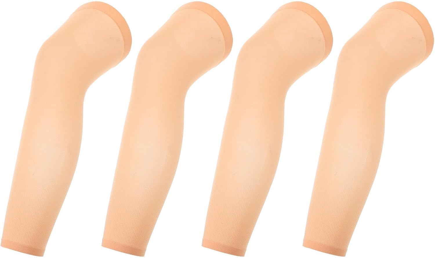 2 Pairs Beige Thigh Compression Sleeves for Men, 14 Inch Nylon