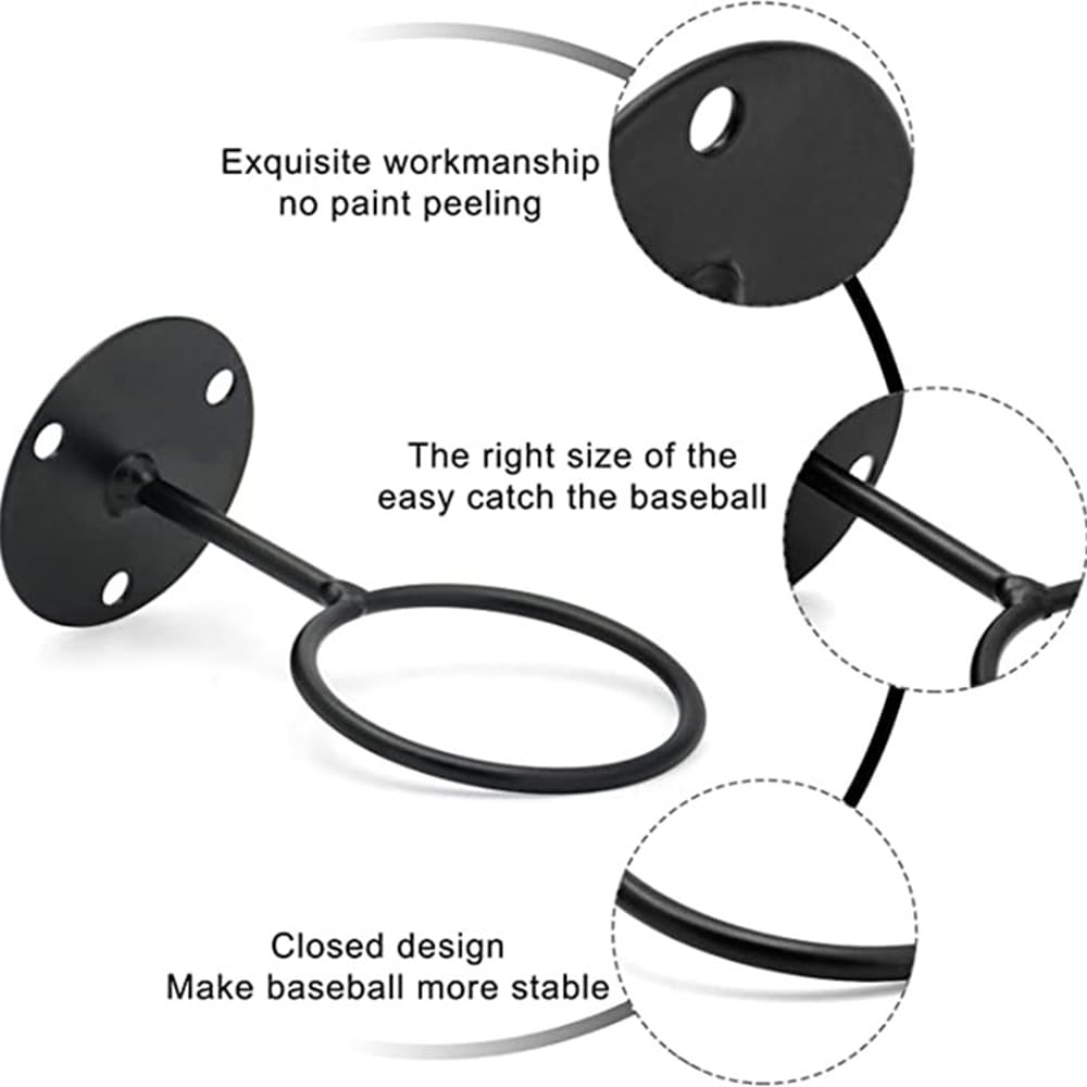Portapalle Da Parete CaiYuanGJ - Set 2 Pezzi In Ferro, Per Calcio, Basket, Pallavolo, Con Viti Incluse, Nero - Foto 9