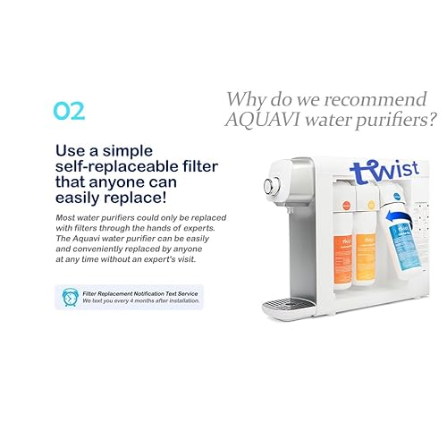 Miniatura 6 de AQUAVI Sistema de purificación de filtración de agua para encimera de manantial mineral, filtro de agua de 3 etapas, dispensador de agua sin