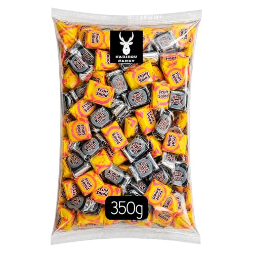 Black Jack & Fruit Salad Chews Mix 350g Pillow Pack Individually Wrapped Retro Sweets Classic Aniseed & Fruity Chewy Pick n Mix Sweets for Sharing Parties & Gifts (350g Mixed)