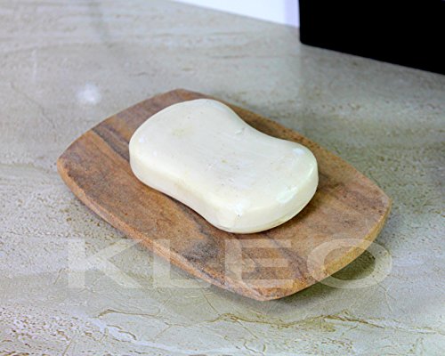 Image of KLEO Natural Stone Soap Dish Made of Natural Water Absorbent Rainbow Stone - Unique soap Dish.