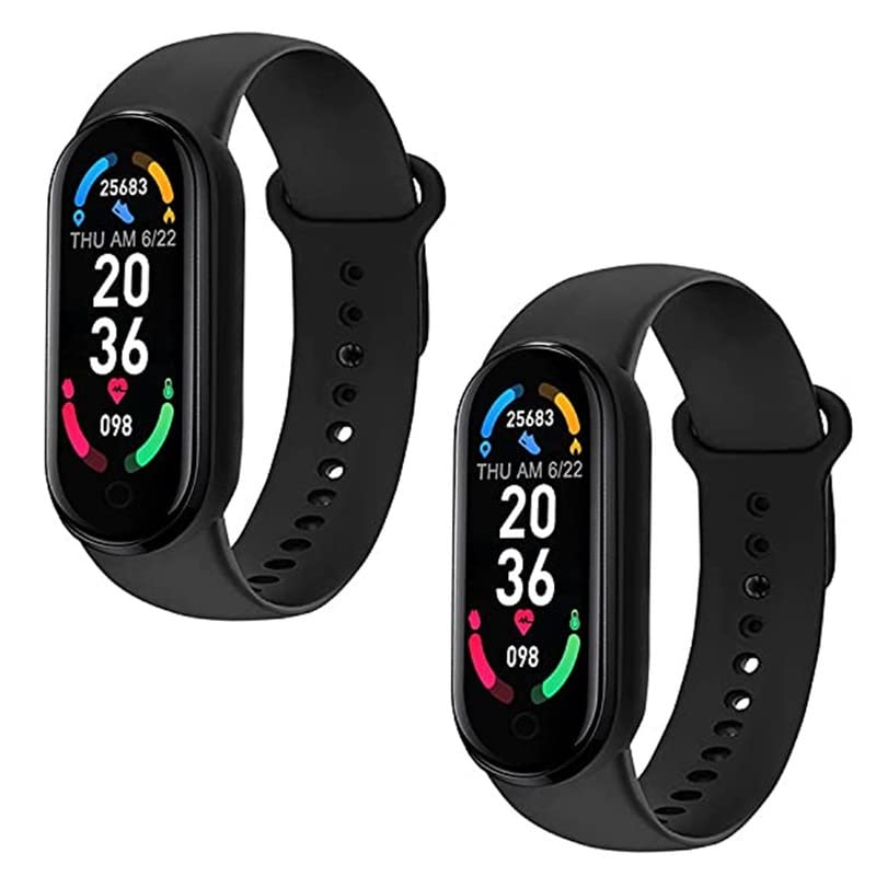 Raptas (Pack of 2 M6 Smart Watch Band Fitness Heart Rate with Activity Tracker Waterproof Like Steps Counter, Calorie Counter, BP for Unisex (B0B881ZN9Z) Amazon Price History, Amazon Price Tracker