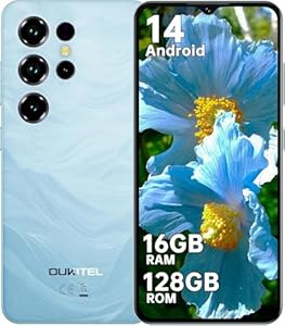 OUKITEL C2 Smartphone Ohne Vertrag - Günstig Handy Android 14 16GB+128GB /1TB, 6.52 Zoll Handy Ohne Vertrag, 5000mAh Akku Simlockfreie Handys, 13MP+5MP, Dual SIM Face ID/OTG/GPS/3.5mm Jack, Blau