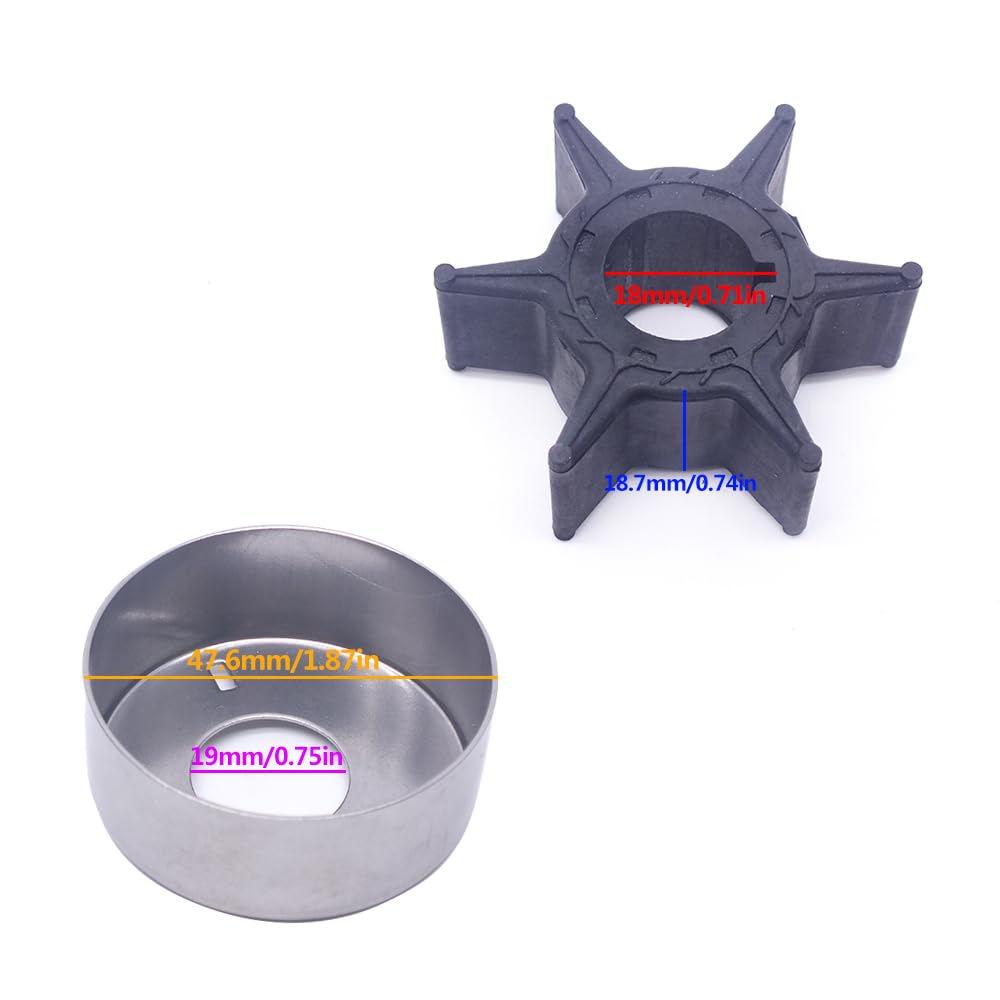 Kit girante pompa acqua 6H4-W0078 per parti fuoribordo Yamaha 2T 30HP 40HP 50HP 3 cilindro 18-3429 6H4-W0078-00
