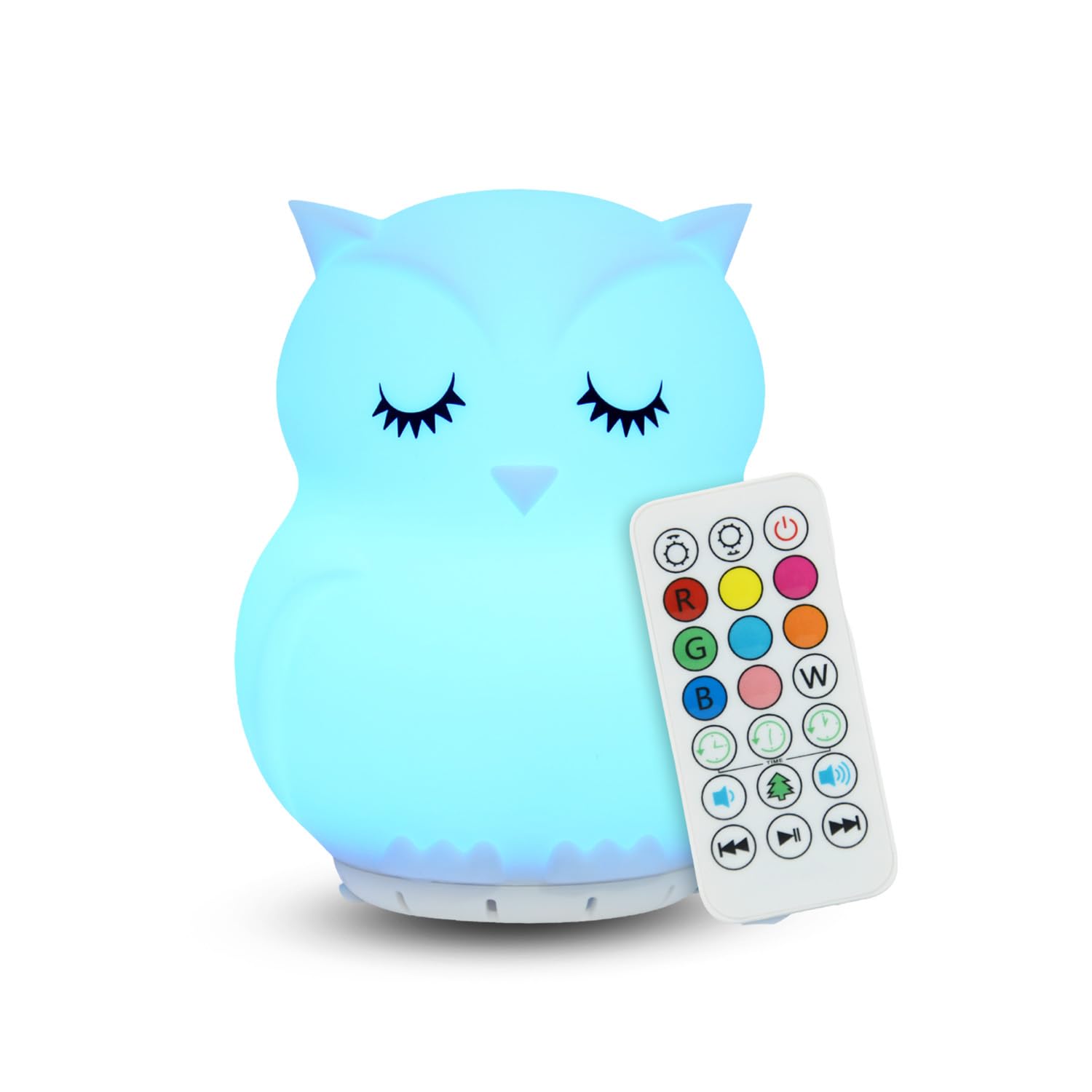 Combined Bluetooth Speaker & Nightlight With 9 Color Emissions, Child Friendly Silicone & BPA Free, USB Recharging, Receives Audio From Computer,