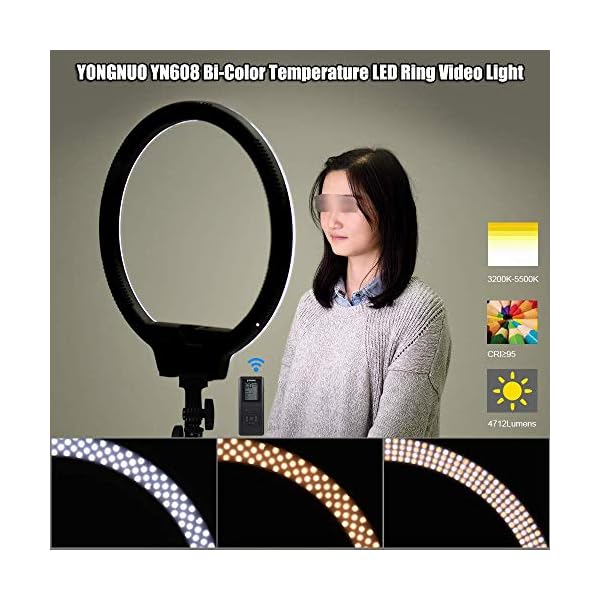 LXDDP 37W Selfie-Ringlicht, 3200K ~ 5500K Zweifarbige kabellose LED-Fernvideolampe mit Griff, für Griffaufnahmen für… – Bild 4