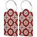Produktbild Red Tribal Ethnic Seamless Pattern Gepäck Tags Koffer Handgepäck Id Intim Tasche Halter mit verstellbaren Riemen für Reisen Business 2 Stück