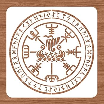 BENECREAT Symboles Viking Pochoirs, 30x30 Cm Rune Symboles Boussole Pet