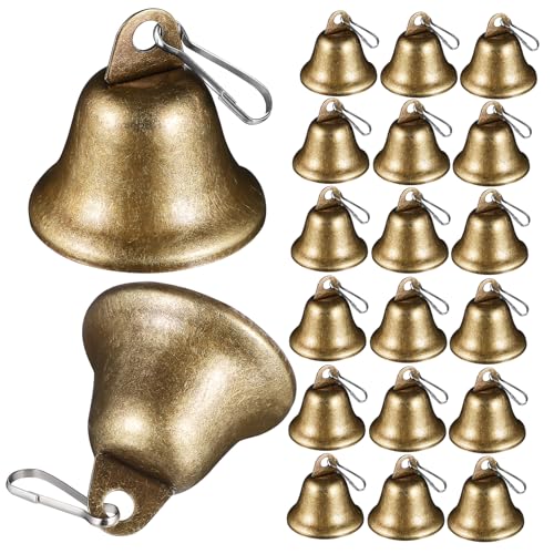 OSOLADY 20 Pcs Vintage Metal Bells for Crafting Christmas Decor Wreath Ornaments Wind Chime Bells DIY Jewelry