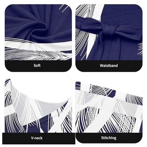 Image of FANDEE Plus Size Maxi Dress for Women Casual Summer Sundress V-Neck 3 /4 Sleeve