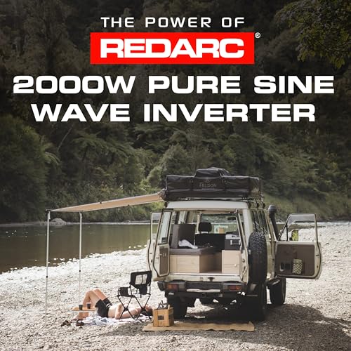 Image of REDARC 2000W Pure Sine Wave Inverter, 12V DC to 110 / 120V AC Power Converter, Portable Power Inverter, Connects to Car Battery System, Adapter for Camper, RV, Truck, Off-Grid Camping