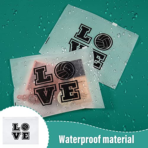 50 Pcs Volleyball Pouch Small Makeup Bag Love Pattern Waterproof Cosmetic Bags Eva Matte Volleyball Pencil Case Portable Storage Case Travel Toiletry Bag with Zippers for Women Girls (8 x 6 inch)4