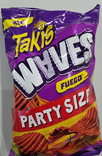 Takis Waves â€“ Party Size, Fuego Flavor Spicy Chips (Hot Chili Pepper & Lime), 15.74 Oz, Waves Fuego