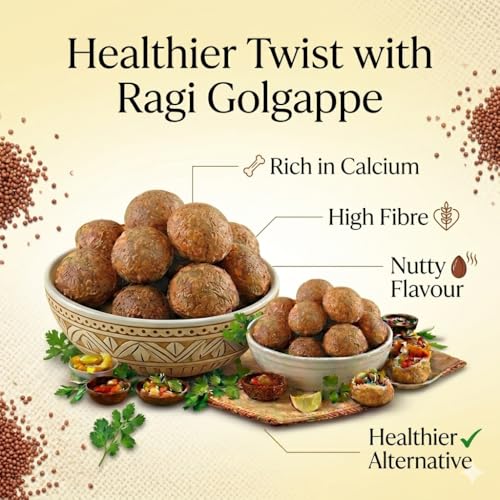 Image of BOGATCHI 2-in-1 Gol Gappa Combo Pack - Classic Gol Gappe 200g + Ragi Gol Gappa 200g | Healthy Ragi Pani Puri Puris | Crispy Chaat Shells for Home Snacks, Parties & Street Food Lovers
