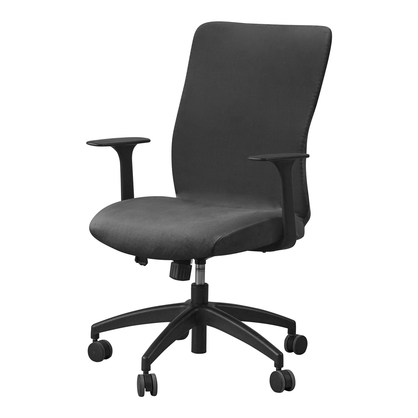 YOPOIY Velvet Office Chair Cover, Stretch Computer Office Chair Cover, Non-Slip Desk Rotating Chair Slipcover, Soft Washable Executive Chair Protector (black,one size)