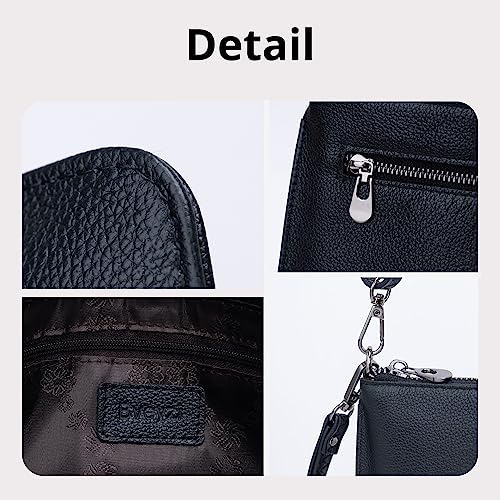 bveyzi genuine leather wristlet purses for women envelope clutch wallet small crossbody bags for dressy evening