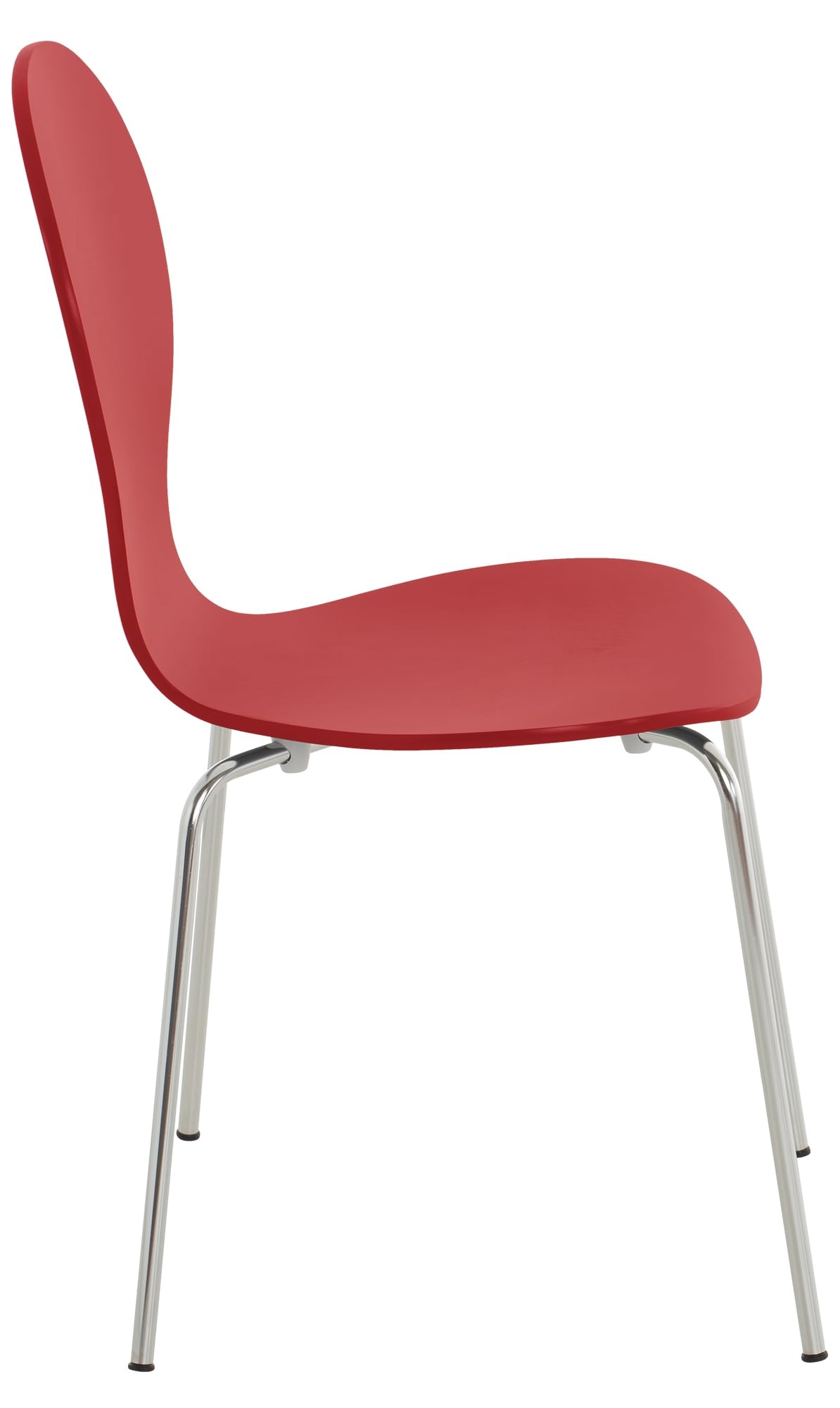 CLP Set 2 Sedie Impilabili Diego in Legno Robusto I Sedie Attesa con Telaio in Metallo I Sedie Ergonomiche E Facili da Pulire, Colore:Rosso