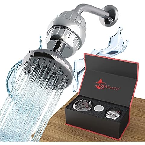 Aqua Earth Luxury Shower Filter Shower Head Set Filtered Shower Head High-Pressure Water Filtration for Chlorine & Harmful Substances Adjustable Easy-to-Install Cover