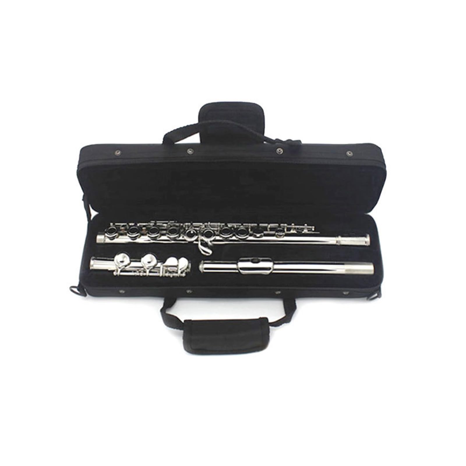 Strumento Flauto Professionale Flauto Traverso In Argento Nichelato Con Chiave In Mi E Do Strumento Di Performance(2)