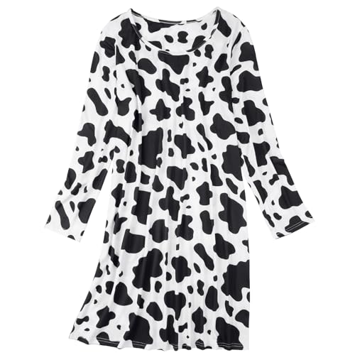 Image of American Trends Nightgowns for Women Long Sleeve Cotton Blend Sleepwear, Knee Length Night Gowns Sleepshirts House Lounge