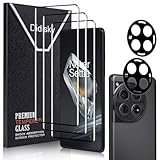 Didisky Screen Protector for Oneplus 12(Not for 12r,12 Pro), 3 Pack Tempered Glass Film with 2 Pack Lens Protector, 9H Hardness,3D Curved Full Coverage, Scratch-Resistant
