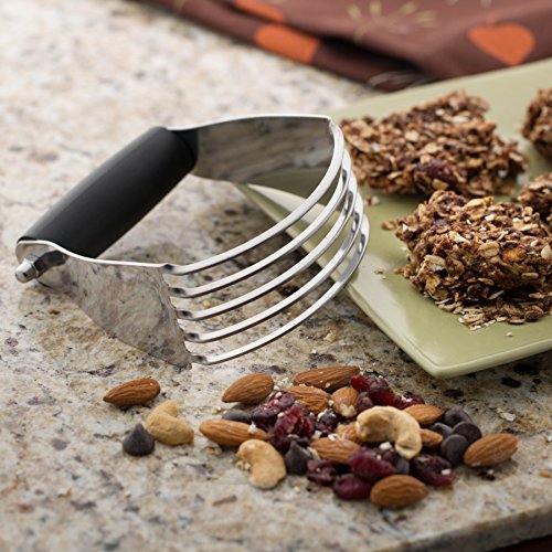 Spring Chef - Dough Blender And Pastry Cutter, Stainless Steel Nut, Pie, Pastry And Dough Cutter And Scraper, Multipurpose Baking Tools With Soft Grip Handles, Black #TOP4