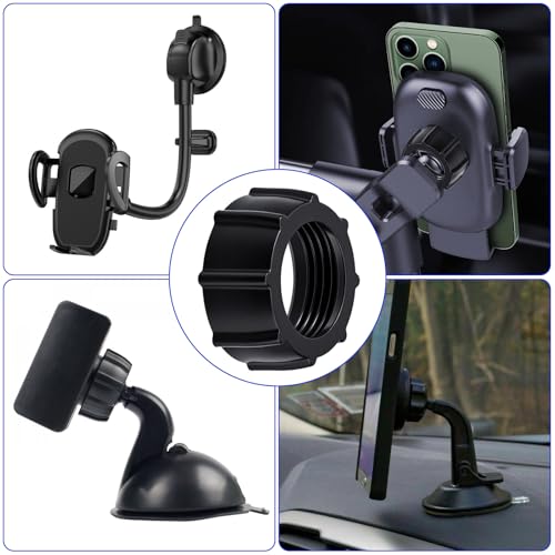 17mm Car Phone Mount Replacement Parts, 12PCS Tightening Nut for Replacement Car Mount Screw On, Mobile Ball Adapter Nut Fixed Head Bracket Holder Ring for DVR Wireless Charger - Thumbnail 4