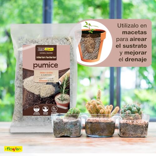 Miniatura 3 de Flower - Pumice 5l Piedra Pómez 100 Natural Mineral Volcánico Granulado Ligero E Inerte Mejora La Aireación Y Drenaje Del Sustrato Retiene Agua