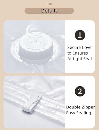 Miniatura 6 de Bolsas colgantes de almacenamiento al vacío, paquete de 6 bolsas combinadas de ahorro de espacio, bolsas selladoras al vacío para organizador
