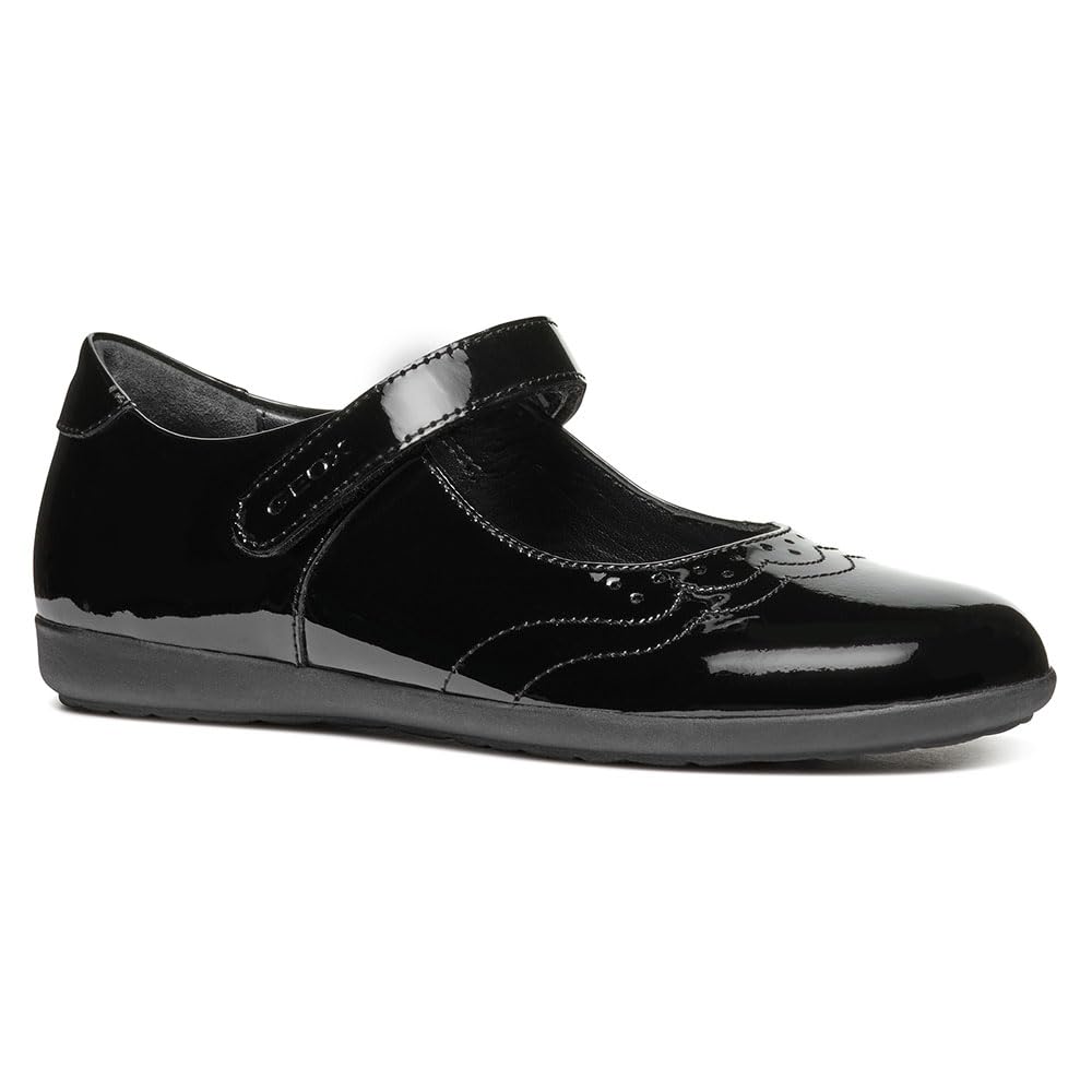 Geox Girls' J Iberide Girl G Ballet Flat, Black, 4 UK