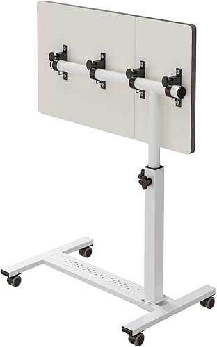 Vista 12 de TigerDad Mesa de cama con ruedas ajustables Mesa rodante para computadora portátil, escritorio para colocar sobre la cama, bandeja de hospital