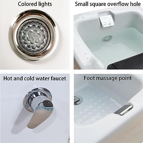 Portable Foot Spa Bathtub Acrylic Foot Bath Deep Foot Bath Spa with Massage can Automatically Drain and Adjust Hot and Cold Water Home Foot Spa Pedicure Bowl Foot Detox Bucket Tub for Home Spa Treatme