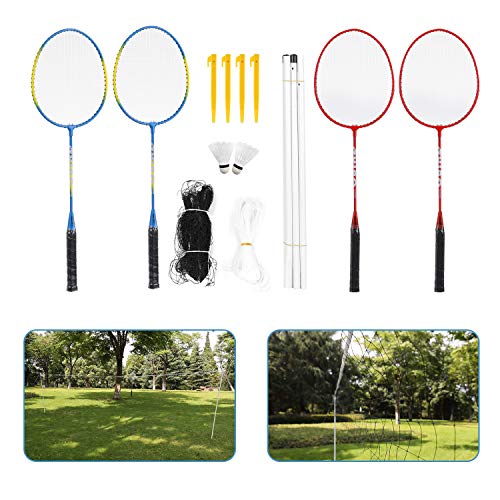 image for Roeam Outdoor Sports Badminton Rackets Set, 2 Pair Badminton Rackets f