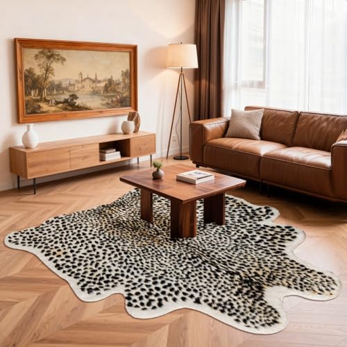 Tapete estampado de leopardo, 4.7x5.2 pies miniatura 5