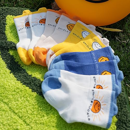 Image of SMILEYWORLD Kids Crew Socks for Toddler Boys & Girls 1-5 Years, Soft Cotton Fun Comfy Socks for Everyday Wear 6 Pack