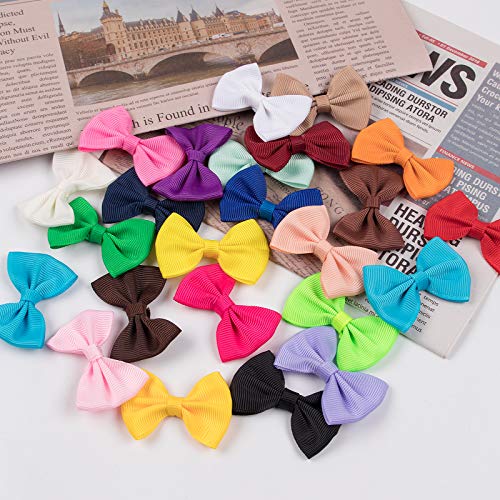 Xima 48Pcs(24Pairs) Dog's Hair Bows Clips,Small Handmade Hair Accessories Bow Pet Puppy For Doggies Cat Kitten Rabbit Grooming Accessories (Mixcolors-48Pcs Bows Hair Clip) #TOP5