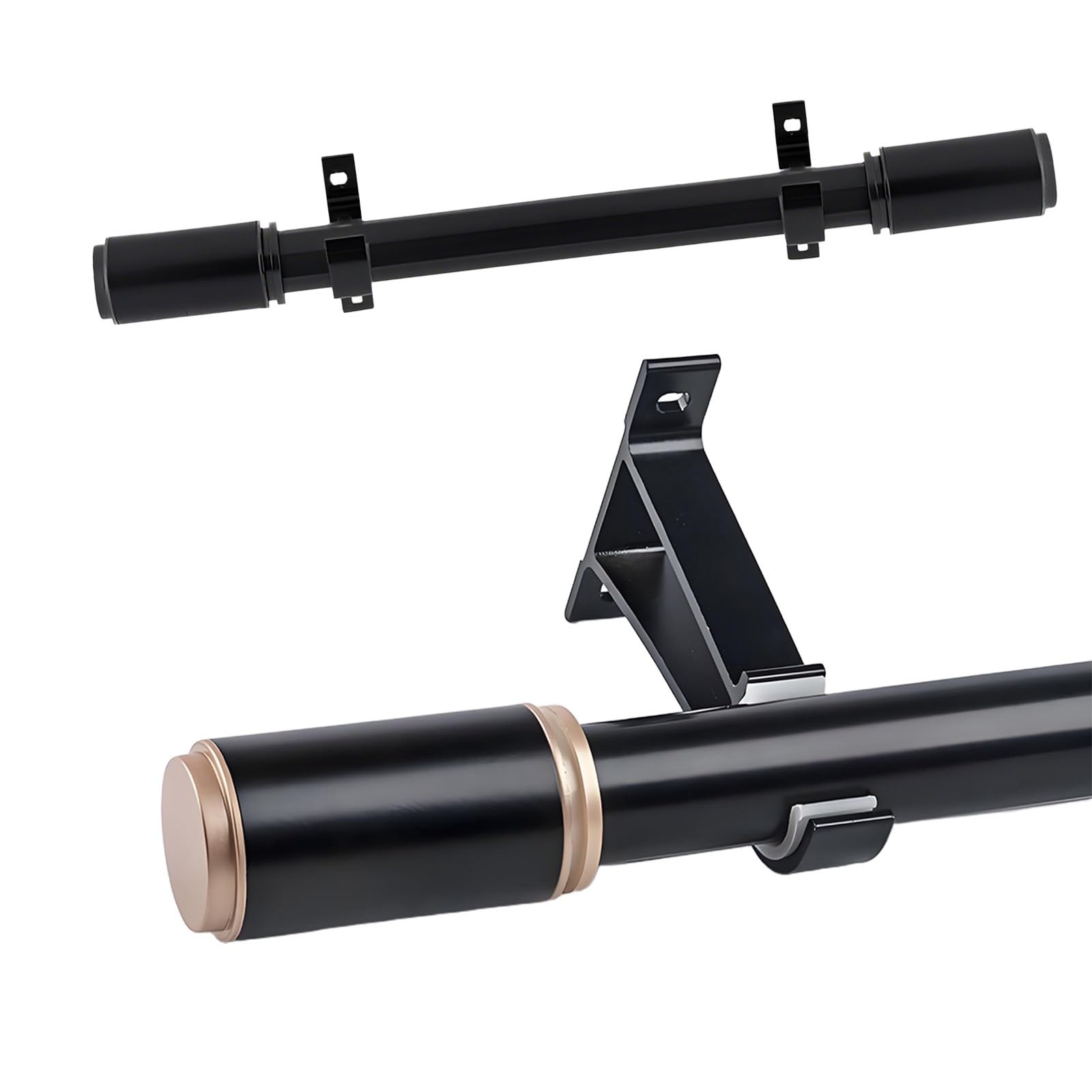 Black Curtain Rods 100-470 cm, Heavy Duty Drapery Rod, Decoration Window Rod for Bedroom/Room Divider/Door, Outdoor/Indoor Modern Curtains Pole, Metal(Matte Black,350cm/11.5FT)