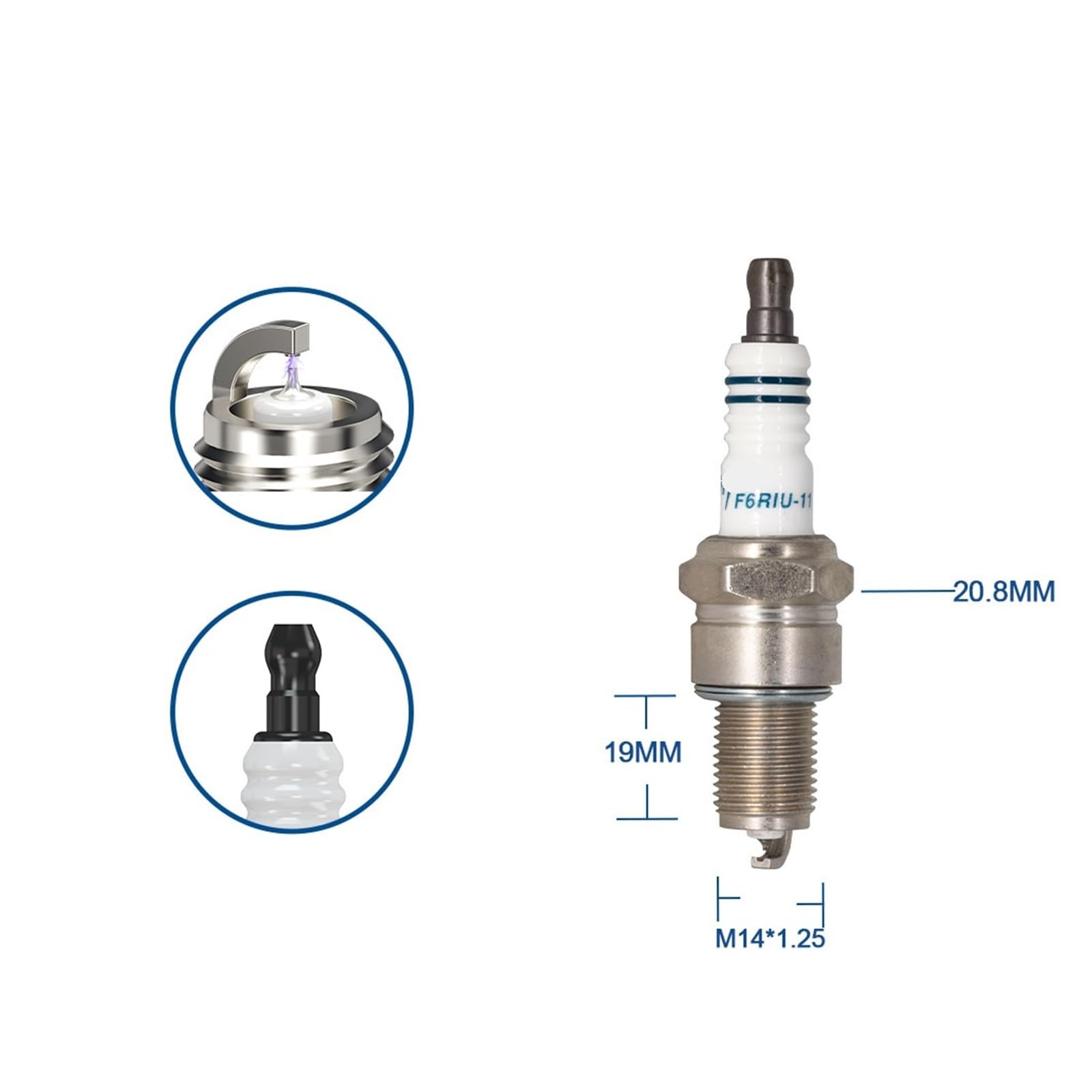 2-8 bujías de iridio F6RIU-11 (reemplazan 3665/BPR6EIX-11 BPR6ES-11 90098-20545 90098-70050 90098-70116)(2 pieces F6RIU-11)