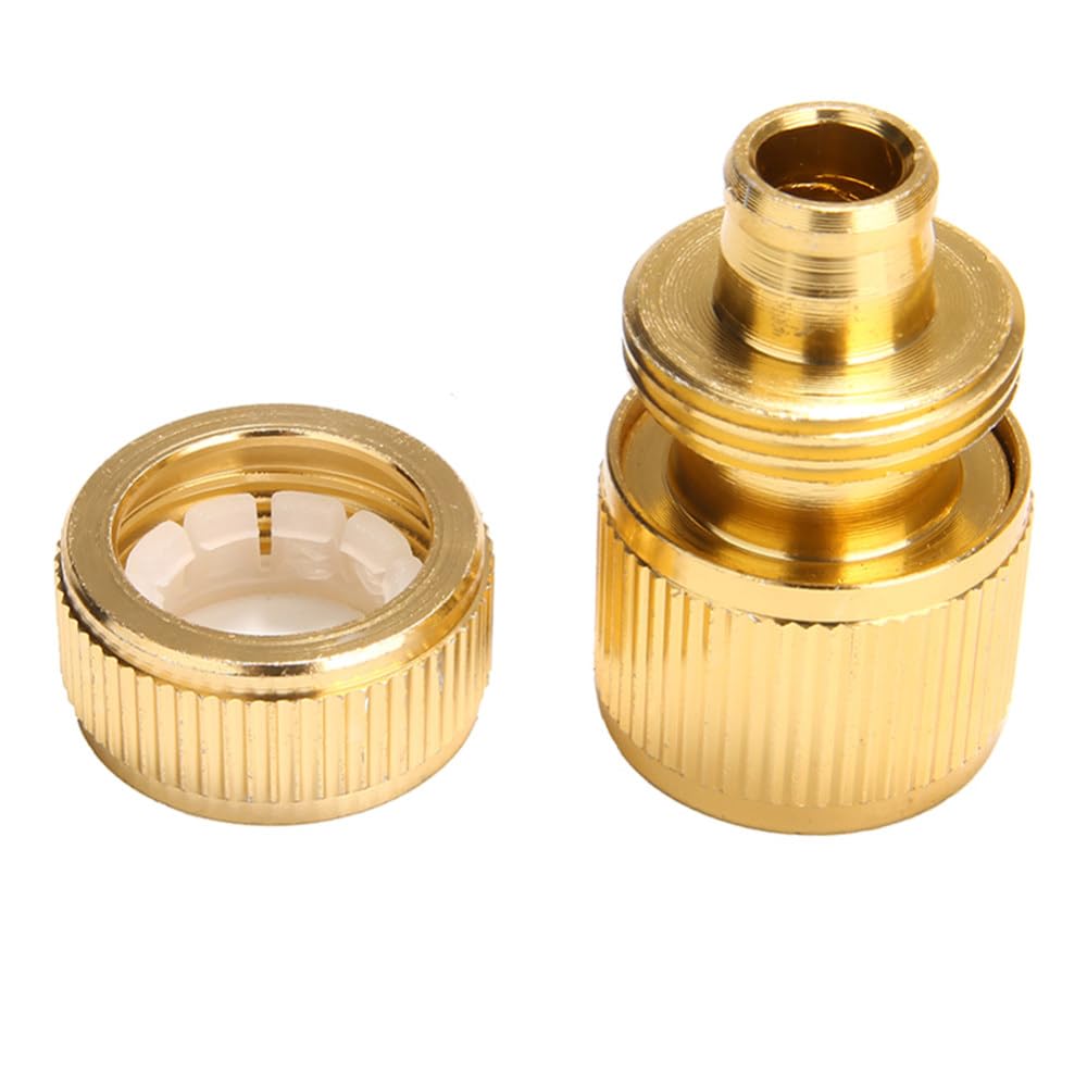 Adaptador de Manguera Revestido de latón, 1/2" Acoplamiento de Manguera de jardín con Conector Giratorio de conexión rápida para riego, 1 Pieza, 1/2"
