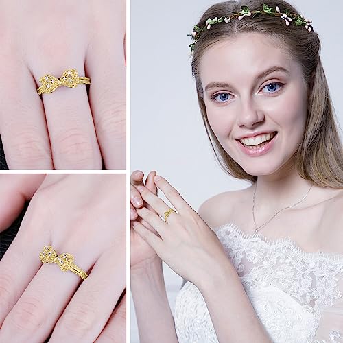 jewelrypalace 14k white yellow rose gold plated 925 sterling silver rings for women cubic zirconia promise rings for her stackable wedding bands rings for women infinity forever love knot ring