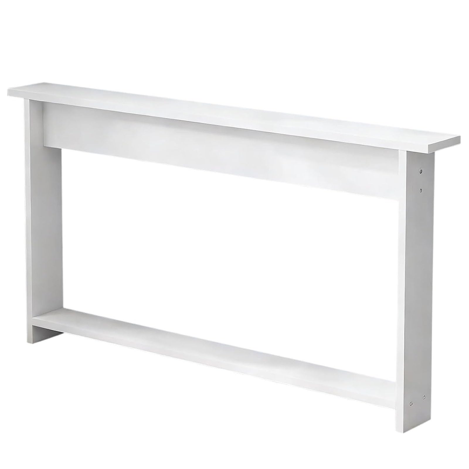 Generico Tavolino consolle da Divano - Tavolino Stretto da posizionare Dietro Il Divano con Accessori, Lungo Tavolo da Ingresso per Soggiorno, corridoio, Facile da Montare (Bianco, 130x15x60 cm)