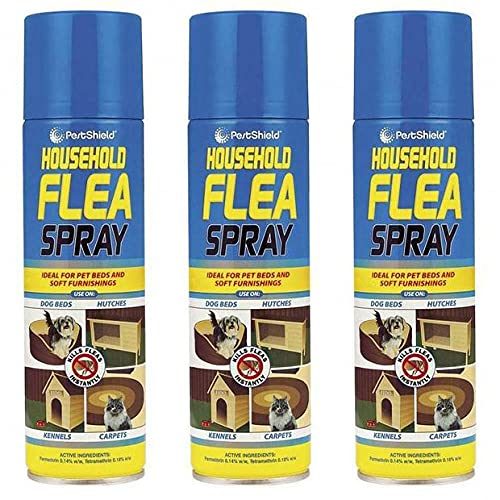 PestSheild3 x Flea Killer 200ml. Advanced Formula. Ideal For Pet Beds & Soft Furnishings