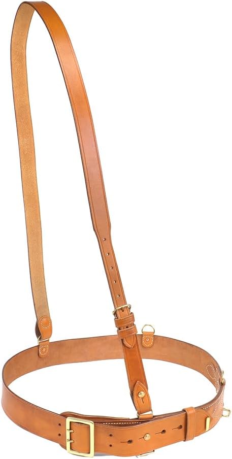 World War Supply WW1 Sam Browne Belt with Shoulder Strap Brown Leather will fit 46" - 50"