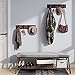 JOIN IRON Coat Hooks Wall Hanging for Coats Purses Backpack for Entryway,Set of 2 (Rustic Brown)