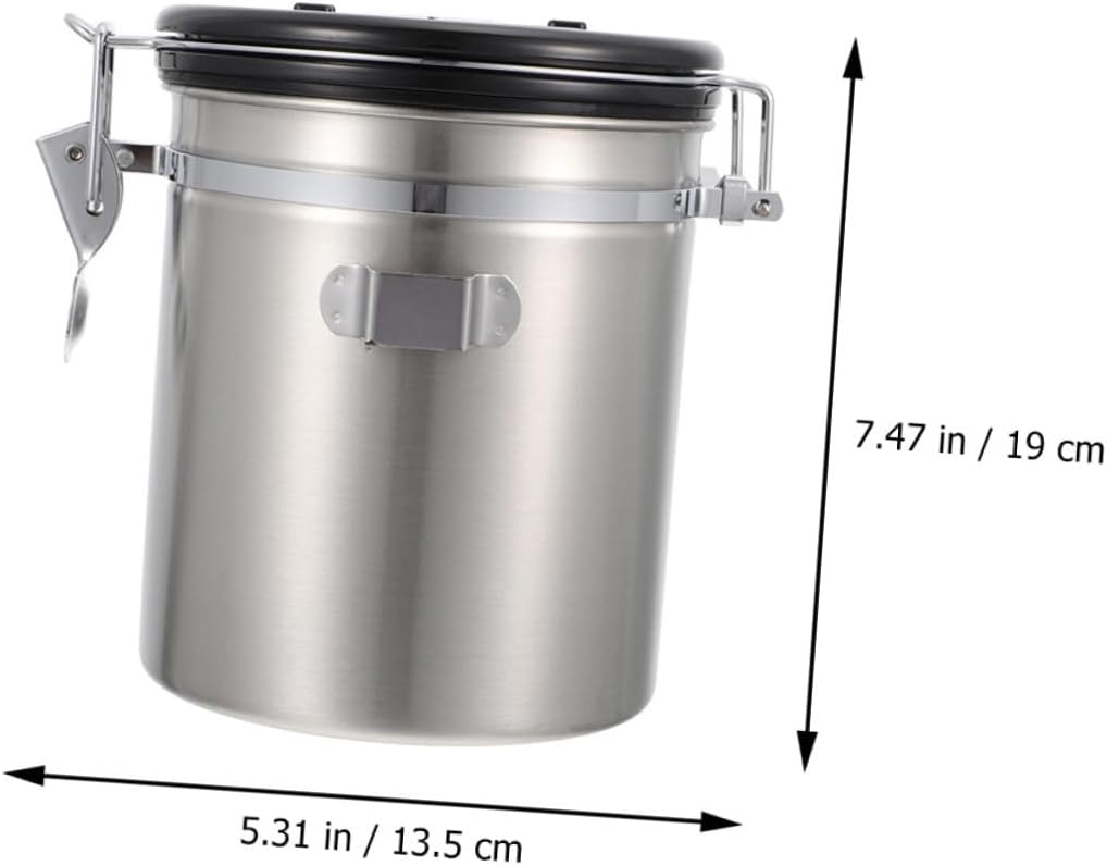 Airtight Sealed Food Storage Container for Cat and Dog Food, 1.8l Stainless Steel Grain Sealed Jar with Steel Spoon, Animal Treat Storage Canister for Home Use