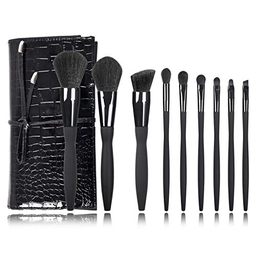 9 pinceaux maquillage yeux diamant avec pochette de rangement chic