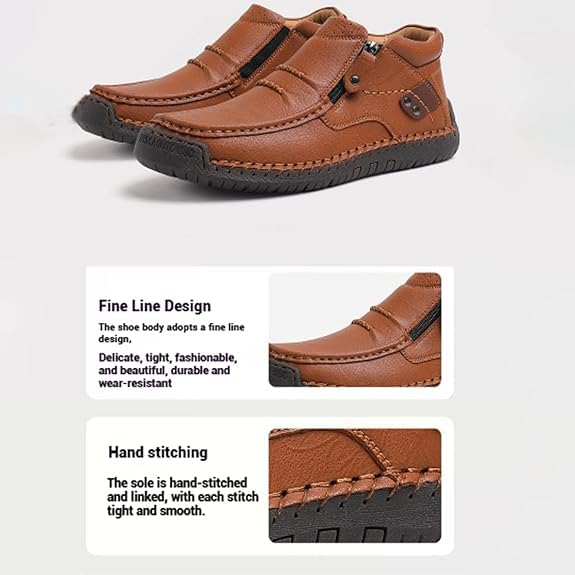 The First Young Men’s Driving Boots, Handmade Premium Leather Slip-On, Travel & Outdoor Driving Shoes for Men4