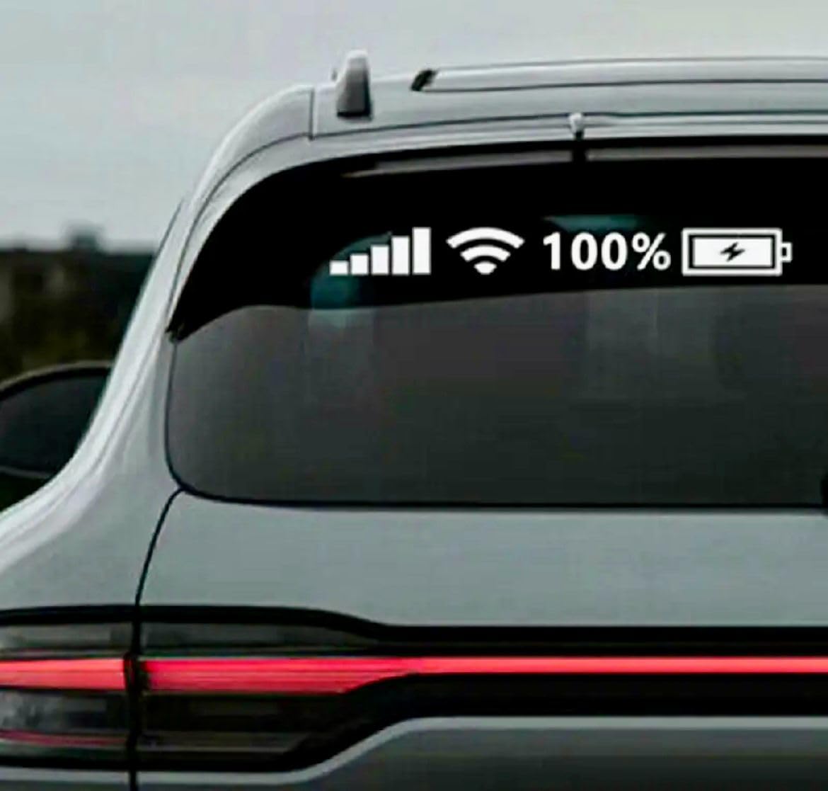 SOAJ INC - My WiFi Battery Level Indicator Decal Sticker White for Automobiles Bumper Window Rear Shield, Laptop, Tablets 5.5" L X 2" H